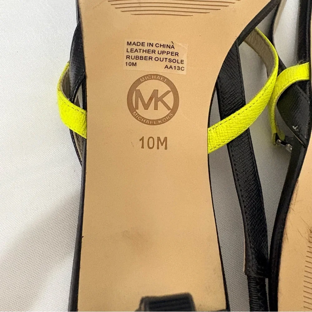 Michael Kors Bridget Slingback Thong Sandals in neon yellow